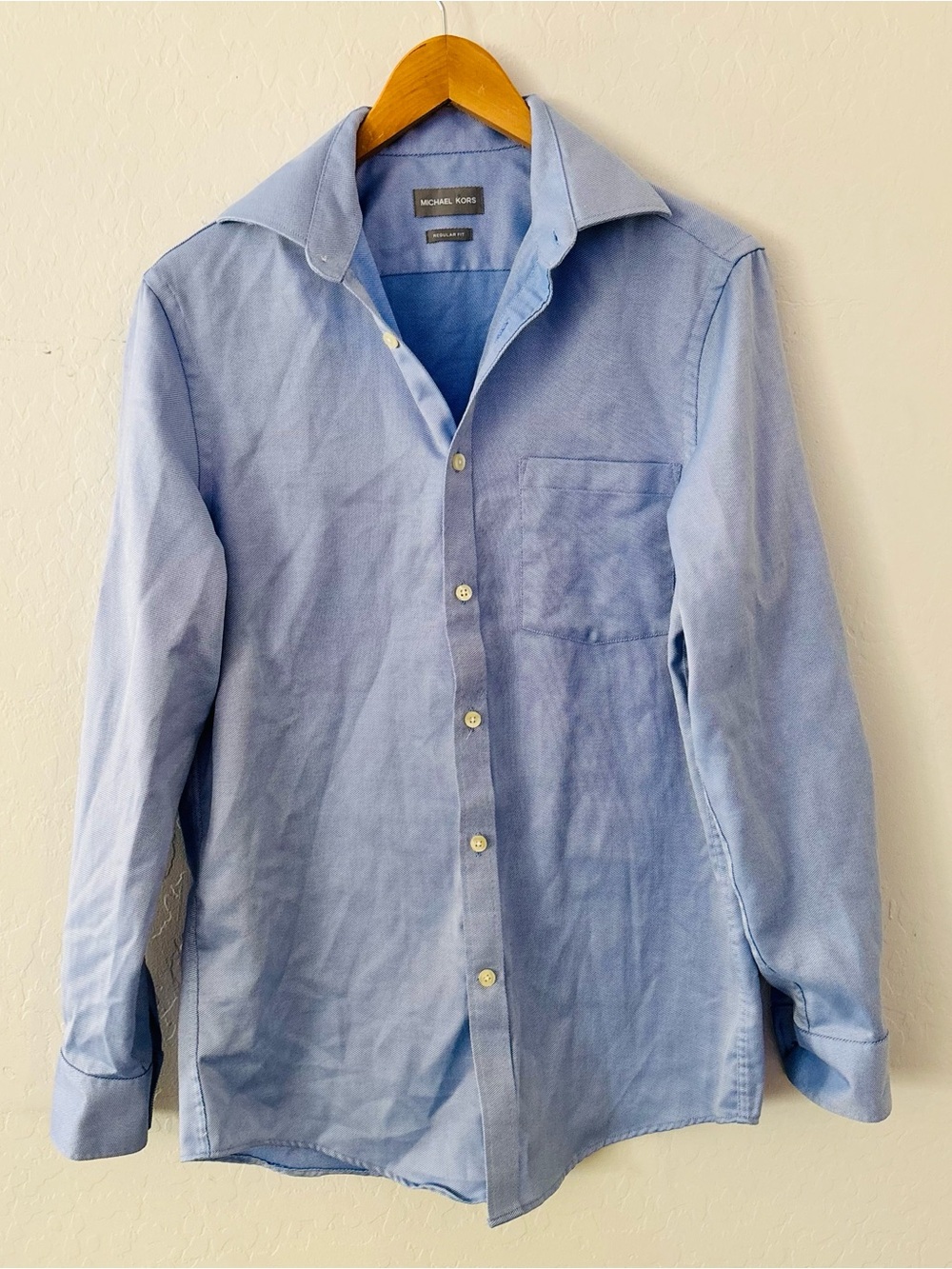 Michael Kors Men’s 15 32/33 Blue Regular Fit Long Sleeve Button Down Shirt
